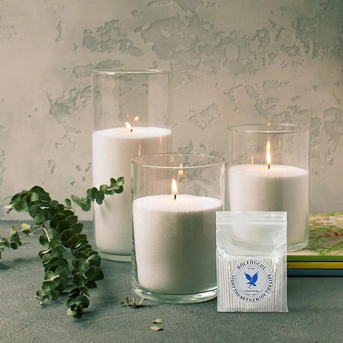 Pearled Candle Extra Wicks 500 Pack for Pearled Candle Making - 2 Inch White Cotton Candle Wicks for Candle Making DIY