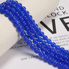 NCB 8mm Original Blue Agate Loose Semi Precious Beads Round Smooth Gemstones SpacerBeads for Jewelry Making 100PCS (8mm 100Beads, Blue Agate)