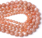 45pcs 8mm 7A Natural Orange Sunstone Round Loose Spacer Beads for Jewelry Making DIY Bracelets Necklaces Healing Energy Stone Beads (8mm, 7a Suntone)