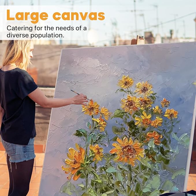 CONDA Large Canvas for Painting 36x48 Inch 2-Pack, Big Stretched Canvas 100% Cotton, Primed Acid-Free, Artist Canvas for Acrylics Oils Pouring Painting