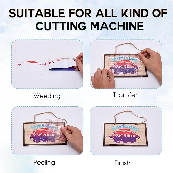 Tintnut Rainbow Permanent Vinyl - 8 Sheets 12"x10"Gradient Patterned Permanent Adhesive Vinyl for Cutting Machine, Home Decor Self Sticker