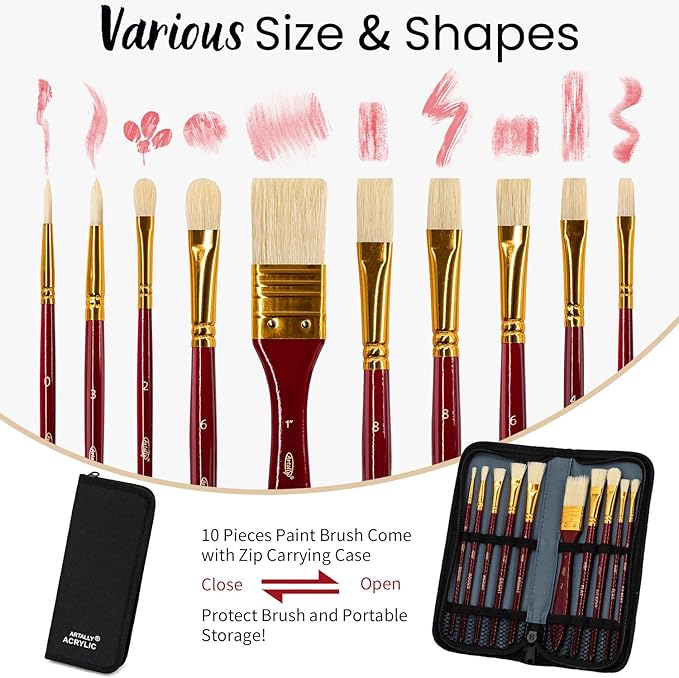 82Pcs Professional Oil Painting Set with Easel Box, 24 Rich Oil Colors & 10 Hog Brushes,Palette Knives, Canvases Complete Art Supplies Kit for Beginners & Artists