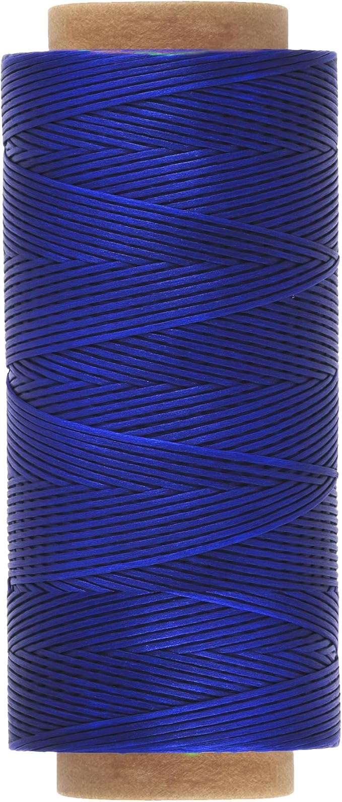 Mandala Crafts Blue Flat Waxed Thread for Leather Sewing - 273 Yds 150D 0.8mm Polyester Leather Thread String Waxed Cord for Leatherwork, Beading, Bookbinding, Hand Stitching