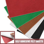 10 Pack Self Adhesive Felt Sheets - Red Felt Fabric with Adhesive Backing - Peel and Stick Felt Sheet for Arts Crafts DIY and Decorations - A4 Size(8" x 12")