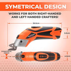 Pink Power Electric Fabric Scissors Box Cutter for Crafts, Sewing, Cardboard, Carpet, & Scrapbooking - Heavy Duty Professional Shears Cutting Tool - Automatic Cordless Scissors Fabric Cutter (Orange)