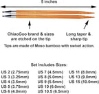 ChiaoGoo Spin Bamboo 5-Inch Complete 2500-C Interchangeable Circular Knitting Needle Set, Sizes US 2, 3, 4, 5, 6, 7, 8, 9, 10, 10.5, 11, 13, 15 with 6 Cords with Project Bag