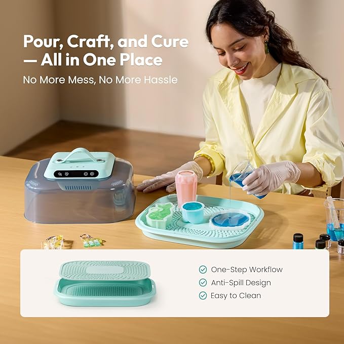 Resiners Resin Curing Machine G3 with UV Resin Light, 2H/1Min Fast Curing, Silicone Mat Included, Deformation-Resistant Reversible Base, Resin Dryer for Epoxy Mold Casting, Jewelry Making, DIY Decor