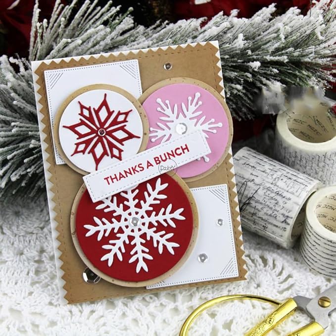 DzIxY Christmas Hollowed Snowflake Metal Cutting Dies for Card Making Kit Embossing Paper Die Cuts Set Scrapbook Stencils Supplies Machine Templates