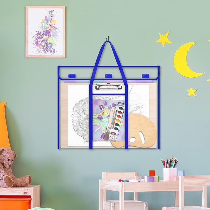 30 x 24 Inch Art Portfolio Case, Portfolio Folder for Artwork, Posters Storage Bag with Pocket and Handle Waterproof Art Portfolio Bag for Poster, Scrapbook, Keepsake and Bulletin Board
