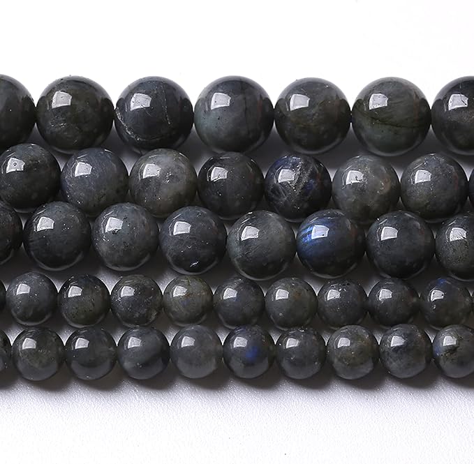 10MM 38PCS Natural Stone Black Labradorite Beads Crystal Loose Beads for Jewelry Making DIY Bracelet