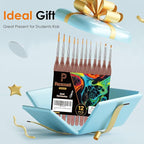12PC Miniature Brushes, Pacocoast Detail Paint Brushes Set for Fine Detailing & Art Painting, Small Tiny Paint Brush Perfect for Acrylic, Paint by Number, Figurine, Craft, Models (Silver, Brown)