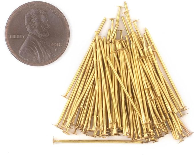 The Bead Chest Gold 21 Gauge 1 Inch Head Pins (Approx 100 Pieces)