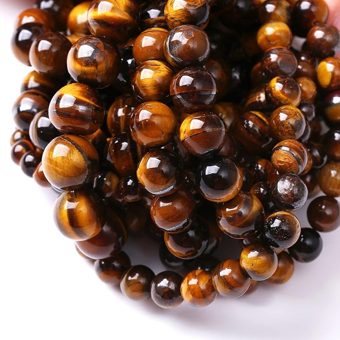 4mm 90pcs Natural Iron Yellow Tiger Eye Stone Beads for Jewelry Making Healing Energy Beads DIY Bracelet Necklace (4mm, Iron Yellow Tiger Eye Stone)