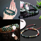 10mm 100pcs Natural Stone Beads Green Moss Agate Round Genuine Stone Beading Loose Gemstone Hole Size 1mm DIY Charm Smooth Beads for Bracelet Necklace Earrings (Green Moss Agate 10mm)