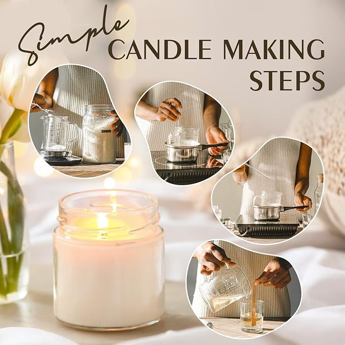 Soy Wax Flakes, Waxcanpy Natural Candle Wax, Organic Soy Wax for Candle Making from Farm, No Additives, Harmless and Pure (0.5lb)