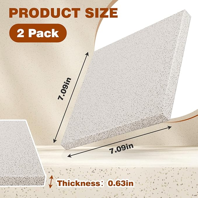 Verdanzia 2 Pack 7" X 7" Square Kiln Shelf, Fires Up to 2280°F for Glass Fusing and Ceramics, 0.63" Thickness Use in Most Kiln