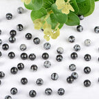 Natural Stone Beads Snowflake Round Genuine Stone Beading Loose Gemstone Hole Size 1mm DIY Charm Smooth Beads for Bracelets Necklaces Earrings 6mm 200pcs (Snowflake 6mm)