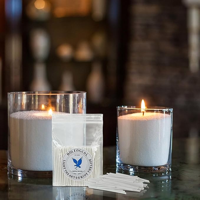 Pearled Candle Extra Wicks 400 Pack for Pearled Candle Making - 2 Inch White Cotton Candle Wicks for Candle Making DIY