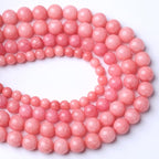 90PCS 8MM Natural Stone Pink Jade Beads Rhodochrosite Chalcedony Beads for Jewelry Making DIY Bracelet 2 Strands