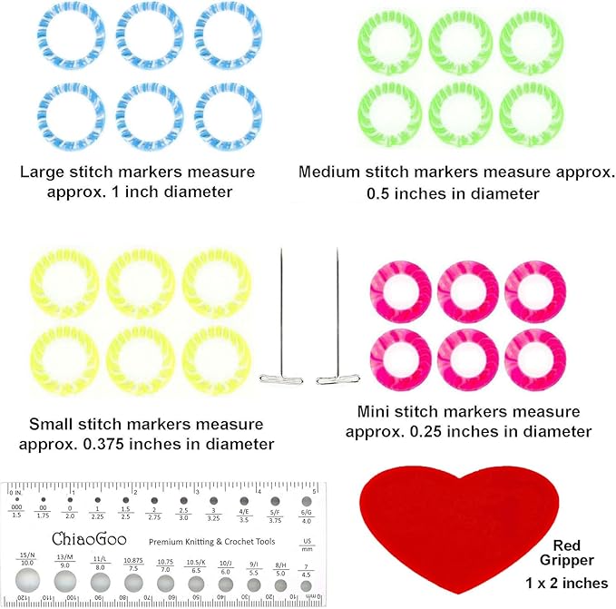 ChiaoGoo Spin Bamboo 5-Inch Complete 2500-C Interchangeable Circular Knitting Needle Set, Sizes US 2, 3, 4, 5, 6, 7, 8, 9, 10, 10.5, 11, 13, 15 with 6 Cords with Project Bag