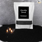 MTLEE Candle Sand 3.3 lb DIY Pearled Candle Making Kit Included 20 Pcs Wicks and Refillable Beaded Wax Sand Beaded Wax Gift with Wicks Self Extinguish for Home Wedding Party Women(Black)