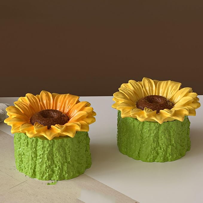 Sunflower Box Cylinder Candle & Resin Mold - Resin Casting Silicone Molds for Home Decor & Candle Making Wave Spiral Mold