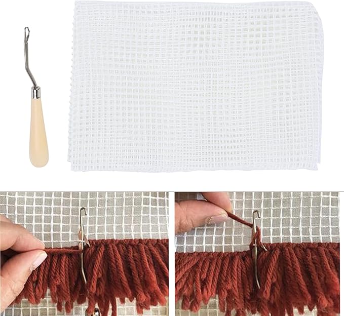 Fayelume Latch Hook Tool, Latch Hook Rug, Latch Hook Canvas Suitable for Making Pillows, Carpets, Tapestries, Sofa Cushions, Etc