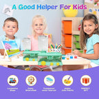 Paint Brush Cleaner with Paint Tray, Water Circulation Brush Rinser with Brush Holder, Watercolor/Oil and Water-Based Paint Brush Cleaner Tool, 400ml Capacity, Train Design, Gift for Artist Beginners