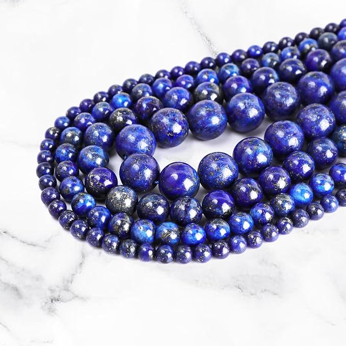 4mm 200pcs Natural Stone Round Beads Lapis Lazuli Genuine Stone Beading Loose Gemstone DIY Charm Smooth Beads for Bracelets Necklaces Earrings Hole Size 1mm (Lapis Lazuli 4mm)