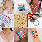 4000 Pcs Pink Clay Beads Bracelet Making Kit, 6mm Polymer Spacer Flat Heishi Beads for Jewelry Necklace Earring Making (Pink)