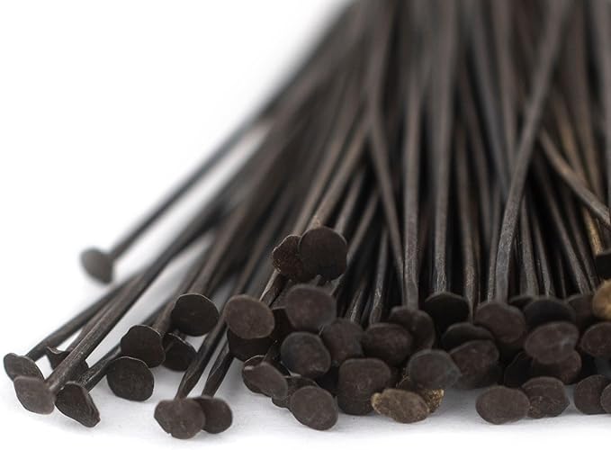 The Bead Chest Antiqued Brass 21 Gauge 1.5 Inch Head Pins (Approx 100 Pieces)