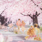 TIAMECH Pink Dream Girl PET Stickers - 100 Pcs Reading Time Lace Girl Maidens Sweetheart Design, Waterproof Sticker for Journaling & Scrapbooking, Junk Journal Supplies, Ephemera & DIY Crafts