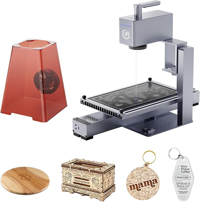 Longer Nano Pro Portable 12W Laser Engraver with Extension Kit, 5000mm/s High-Speed, Engraving Precision 0.01 * 0.01mm, DIY Engraver Tool for Wood, Acrylic, Leather, Cloth, Metal, Ceramics