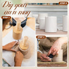 Juexica 3 Pcs Cup Pottery Molds 2.5'', 3.1'', 3.7'' Plaster Molds with 12 Pcs Mug Handle Forms Pottery Shaping Tool Wood Slump Press Mold 3 Sizes Clay Molds for DIY Pottery Cup Mug Art Making