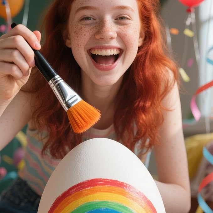 1.5 inch Flat Paint Brushes for Acrylic Painting 4 Pieces Professional Artist Brush Large Base Coating Paint Brushes for Acrylic Watercolor Gouache Oil and Body Painting