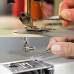 FIKLOTA 4-Piece Sewing Machine Cleaning Repair Tool Kit Includes Tweezers, Double Headed Lint Brush, Screwdrivers for Repair Overlock, Serger Service and More Sewing Machines