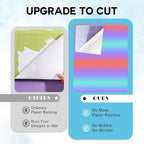Tintnut Gradient Permanent Vinyl, Ombre Rainbow Pattern Adhesive Vinyl - 12 Sheets 12"x10", Sunset Permanent Adhesive Sheets for Cutting Machine,Home Decor Self Sticker
