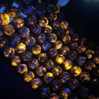 8MM 90pcs Natural Flame Yooperlite Stone Energy Beads Round Loose Beads for Jewelry Making DIY Bracelet Necklace 2 Strands 32"