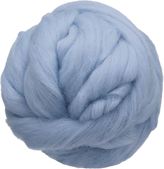 uxcell 3.53oz Wool Roving Yarn, Needle Felting Wool Fiber DIY Craft Needle Wet Felting Supplies for Blending Weaving Handcrafts, Medium Gray