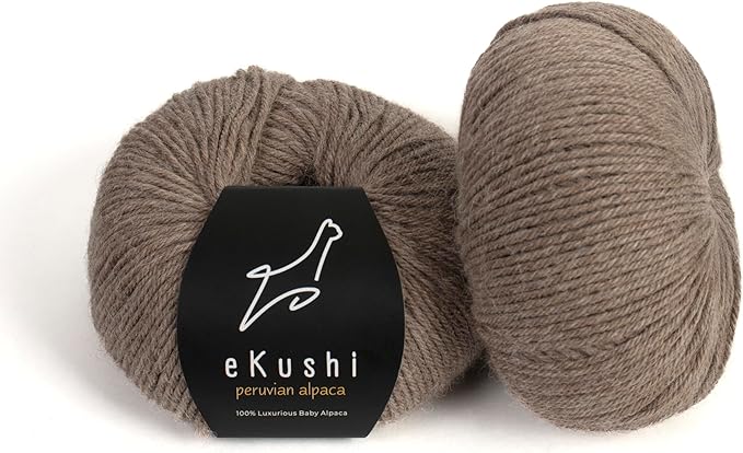 100% Baby Alpaca Yarn for Knitting & Crocheting - Set of 2 Skeins of Premium Yarn DK - Lightweight, Hypoallergenic & Thermal Peru Made - Ideal for Delicate Projects (N024 - Wood)