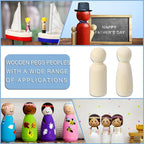 PATIKIL 2.95" Height Wooden Pegs Dolls, 52Pcs Wood Pegs People Dolls Unfinished Bodies Natural Wood Figures for Painting DIY Crafts Arts Graffiti