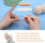 1.5 mm Crochet Hook, Ergonomic Handle for Arthritic Hands, Extra Long  Knitting Needles for Beginners and Crocheting Yarn (1.5 mm)