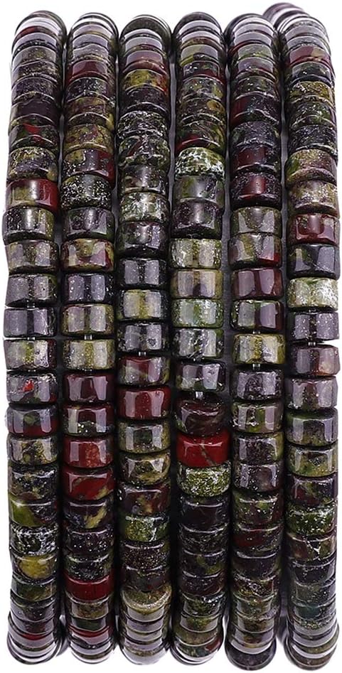 Natural Dragon Blood Jasper Spacer Beads Caps Loose Semi Gemstone for Beading Jewelry Making 4mmx2mm 38cm