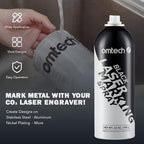 OMTech Laser Marking Spray, Metal Laser Marking Fluid for CO2 Laser Engravers, 4×13oz Aerosol Spray for Black Laser Engraving Metal, Laser Ink for Aluminum Stainless Steel Brass(4 Pack)