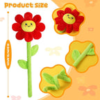 10 Pcs Plush Smile Flower Stuffed Bendable Stems Plush Bouquet Toy Soft Flower 12.6 Inch for Christmas 2025 Mother's Day Girl Girlfriend Wife(Lovely Style)