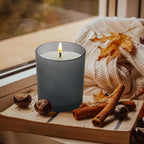 Thick Candle Jars for Making Candles 16 Pcs, 7 OZ Empty Jars with Wood Lids for Candle Making, Sample Container, Frosted Gray