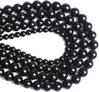 8mm 51pcs Natural Black Agates Onyx Stone Beads Smooth Round Loose Spacer Beads for Jewelry Making DIY Bracelets 15"