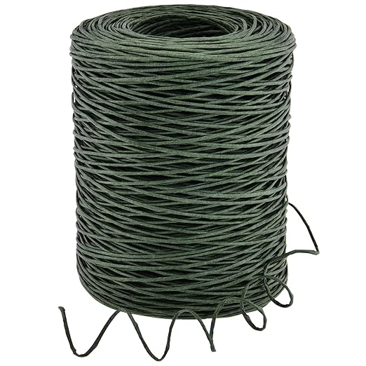 Hapeper Dark Green Floral Wire and Twist Tie, 656 Feet for Bouquets, Wreaths, Crowns, Christmas, Wedding Decoration