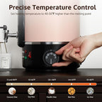 OFFNOVA Wax Melter for Candle Making, 6L Large Wax Melting Pot with Heating Core Spout & Digital Display, Ideal for Business or Craft (Pink)