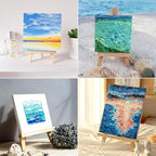 4Pack 9 Inch Pine Wood Easels, Easel Stand for Painting Canvases, Art, and Crafts, Tripod, Painting Party Easel, Kids Student Tabletop Easels for Painting, Portable Canvas Photo Picture Sign Holder